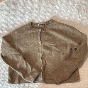 Zara Cropped Tan Cardigan Size Small